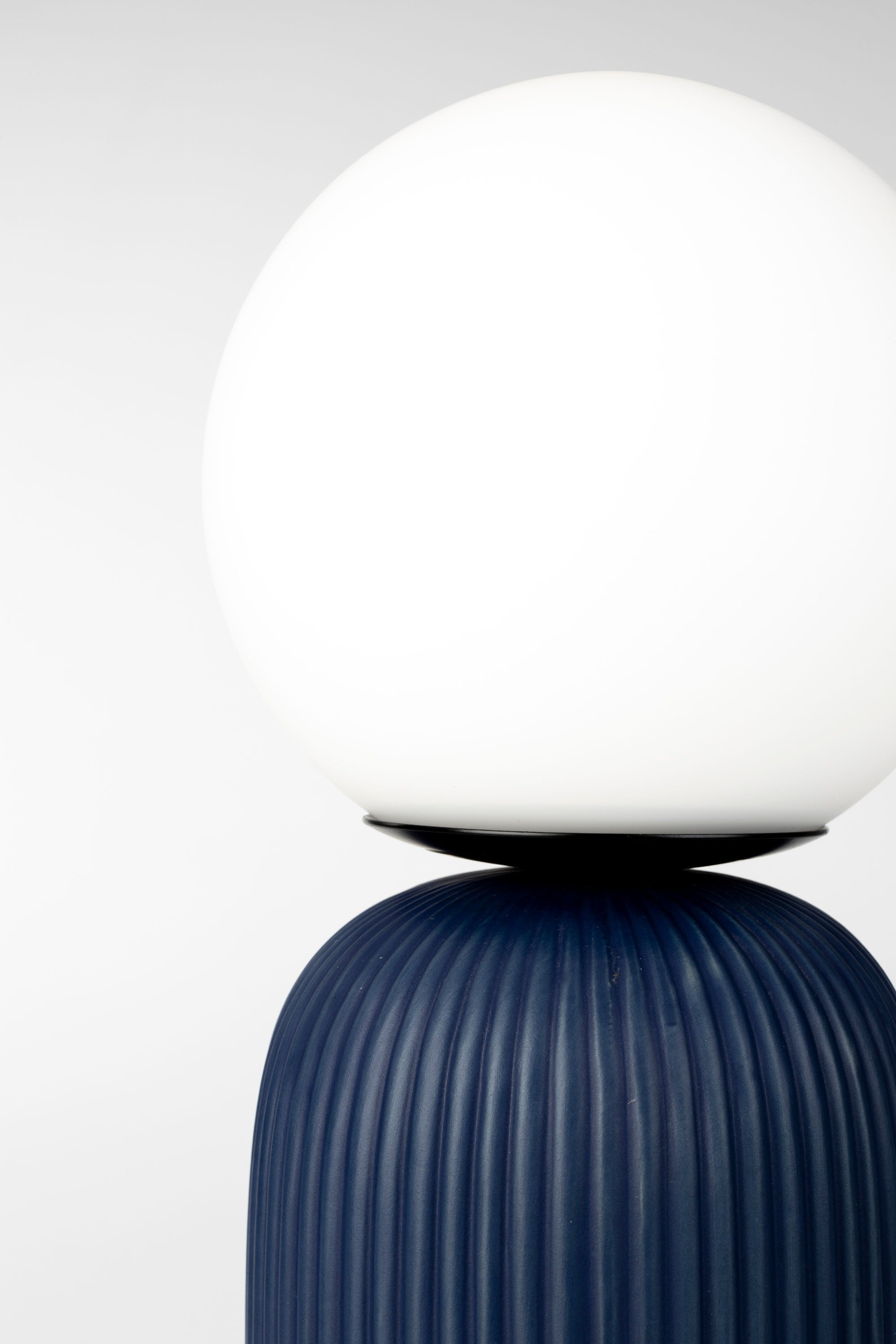 Zuiver Dash Ribbed Ceramic Royal Blue Table Lamp Small